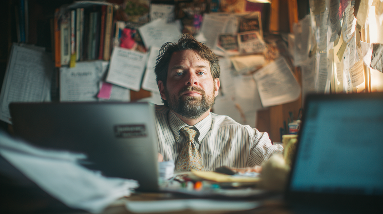 Campaign manager overwhelmed by multiple disconnected tools and paper lists in a small office.