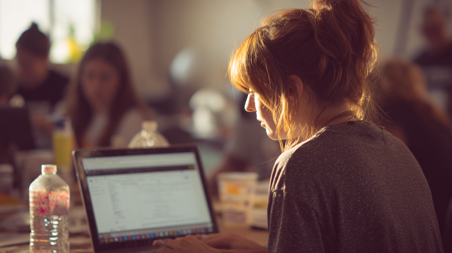 Campaign staffer completing a printed press release checklist and sending the release from a laptop.