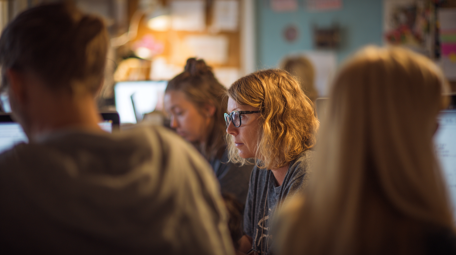 Diverse campaign volunteers working together in a small field office before election day