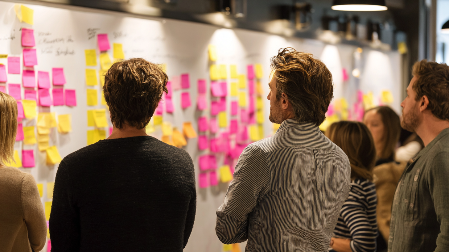 Campaign team mapping a volunteer journey from initial sign up to leadership on a whiteboard.